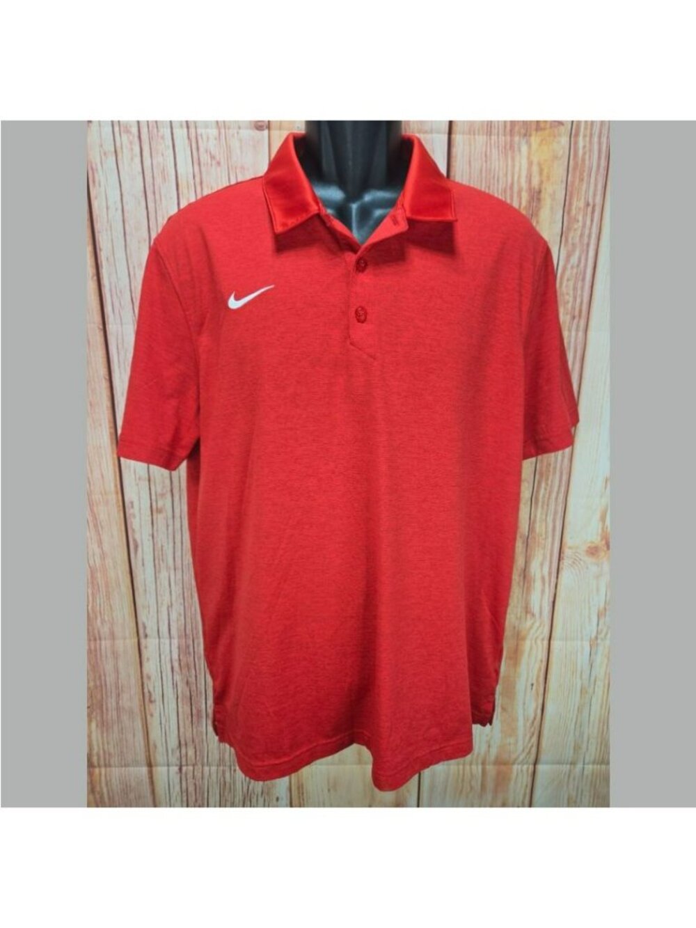 Nike Mens Dri-Fit Red Polo Large